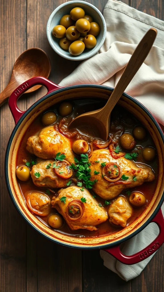poulet aux olives