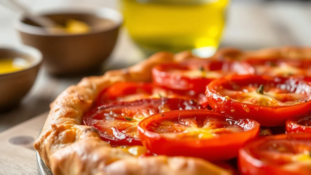 tarte à la moutarde et tomate​