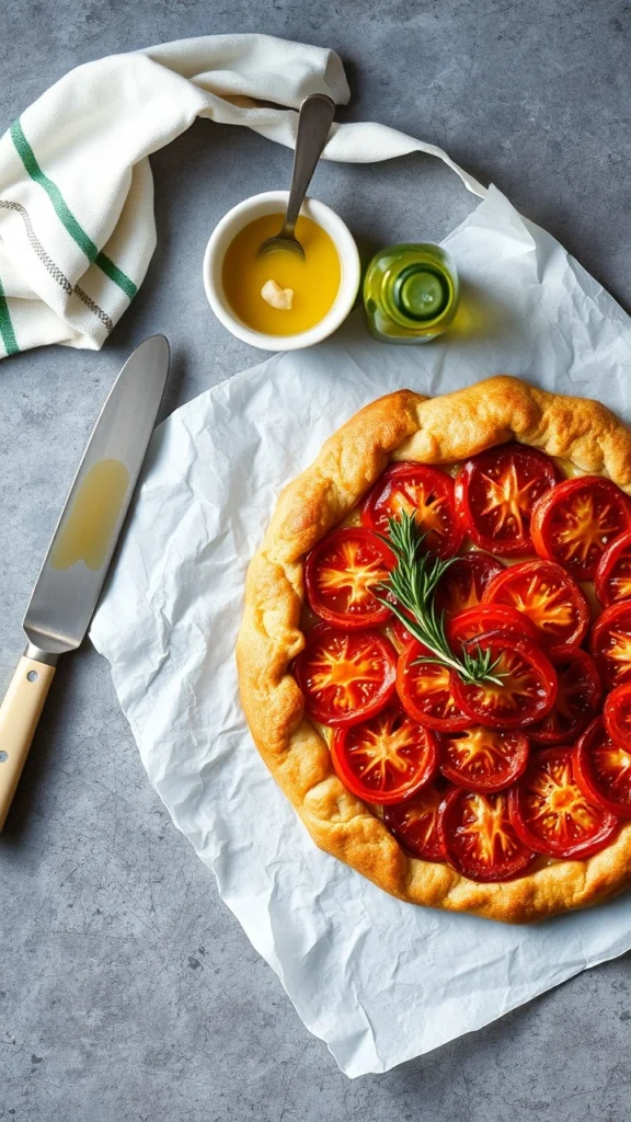 tarte à la moutarde et tomate​